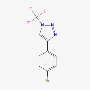 molecular formula C9H5BrF3N3 B8118727 1-Trifluoromethyltriazolyl-4-phenyl-4-bromide 
