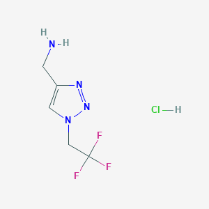 molecular formula C5H8ClF3N4 B8118735 1-Trifluoroethyltriazolyl-4-methylamine hydrochloride 
