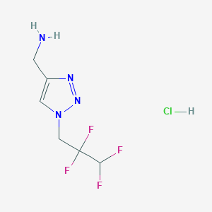 molecular formula C6H9ClF4N4 B8118743 1-Tetrafluoropropyltriazolyl-4-methylamine hydrochloride 