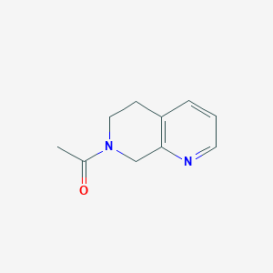 molecular formula C10H12N2O B8118806 1-(5,8-Dihydro-1,7-naphthyridin-7(6H)-yl)ethan-1-one 