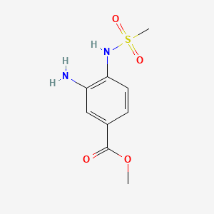 molecular formula C9H12N2O4S B8118855 Methyl 3-amino-4-[(methylsulfonyl)amino]benzoate CAS No. 156522-14-4