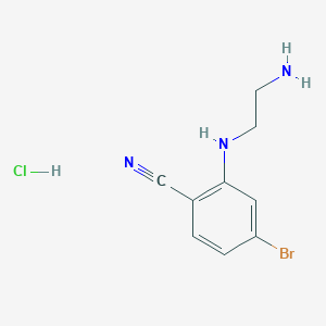 molecular formula C9H11BrClN3 B8118901 2-[(2-Aminoethyl)amino]-4-bromobenzonitrile hydrochloride 