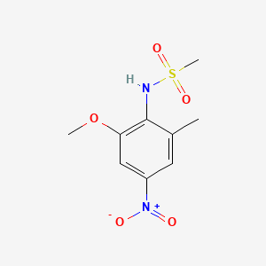molecular formula C9H12N2O5S B8118930 N-(2-methoxy-6-methyl-4-nitrophenyl)methanesulfonamide 