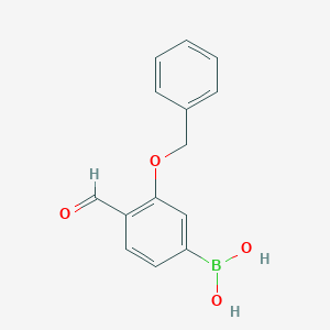 molecular formula C14H13BO4 B8118976 (3-(Benzyloxy)-4-formylphenyl)boronic acid 