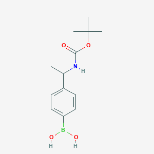 molecular formula C13H20BNO4 B8118985 [4-[1-[(2-Methylpropan-2-yl)oxycarbonylamino]ethyl]phenyl]boronic acid 
