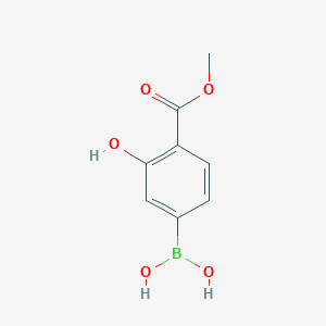 molecular formula C8H9BO5 B8119019 3-Hydroxy-4-(methoxycarbonyl)phenylboronic acid 