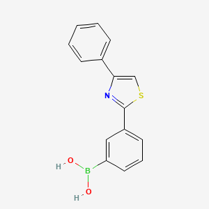 molecular formula C15H12BNO2S B8119068 [3-(4-Phenyl-1,3-thiazol-2-yl)phenyl]boronic acid 