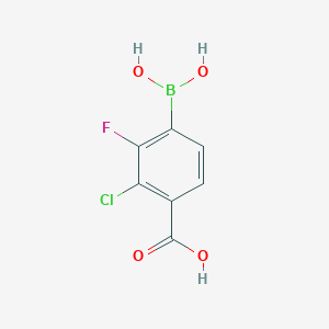 molecular formula C7H5BClFO4 B8119132 4-Carboxy-3-chloro-2-fluorophenylboronic acid 