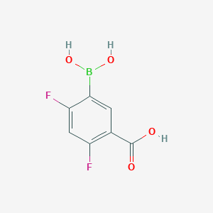 molecular formula C7H5BF2O4 B8119160 5-Carboxy-2,4-difluorophenylboronic acid 