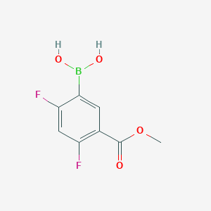 molecular formula C8H7BF2O4 B8119167 2,4-Difluoro-5-(methoxycarbonyl)phenylboronic acid 