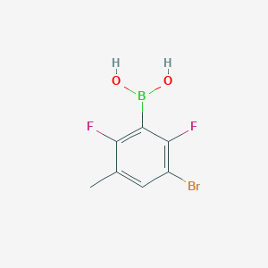 molecular formula C7H6BBrF2O2 B8119190 (3-Bromo-2,6-difluoro-5-methylphenyl)boronic acid 