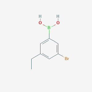 molecular formula C8H10BBrO2 B8119207 3-Bromo-5-ethylphenylboronic acid 