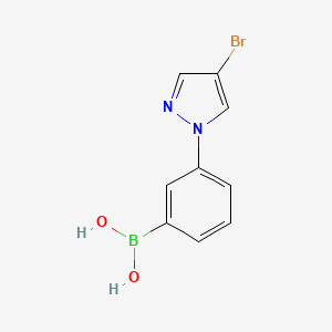 molecular formula C9H8BBrN2O2 B8119236 [3-(4-Bromopyrazol-1-yl)phenyl]boronic acid 