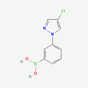 molecular formula C9H8BClN2O2 B8119239 [3-(4-Chloropyrazol-1-yl)phenyl]boronic acid 