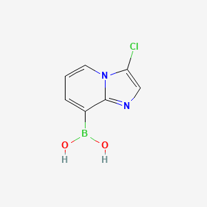 molecular formula C7H6BClN2O2 B8119263 (3-Chloroimidazo[1,2-a]pyridin-8-yl)boronic acid 