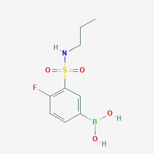 molecular formula C9H13BFNO4S B8119296 4-Fluoro-3-(propylsulfamoyl)phenylboronic acid 