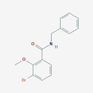 molecular formula C15H14BrNO2 B8119313 N-Benzyl-3-bromo-2-methoxybenzamide 