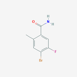molecular formula C8H7BrFNO B8119351 4-Bromo-5-fluoro-2-methylbenzamide 