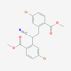 molecular formula C19H15Br2NO4 B8119355 Dimethyl 2,2'-(1-cyanoethane-1,2-diyl)bis(4-bromobenzoate) 