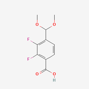 molecular formula C10H10F2O4 B8119359 4-(Dimethoxymethyl)-2,3-difluorobenzoic acid 