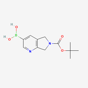 molecular formula C12H17BN2O4 B8119391 [6-[(2-Methylpropan-2-yl)oxycarbonyl]-5,7-dihydropyrrolo[3,4-b]pyridin-3-yl]boronic acid 