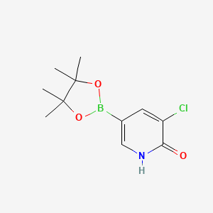 molecular formula C11H15BClNO3 B8119402 3-Chloro-5-(4,4,5,5-tetramethyl-1,3,2-dioxaborolan-2-YL)pyridin-2-OL 