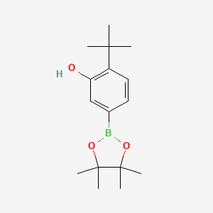 molecular formula C16H25BO3 B8119414 2-Tert-butyl-5-(4,4,5,5-tetramethyl-1,3,2-dioxaborolan-2-YL)phenol 