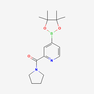 molecular formula C16H23BN2O3 B8119430 Pyrrolidin-1-YL(4-(4,4,5,5-tetramethyl-1,3,2-dioxaborolan-2-YL)pyridin-2-YL)methanone 