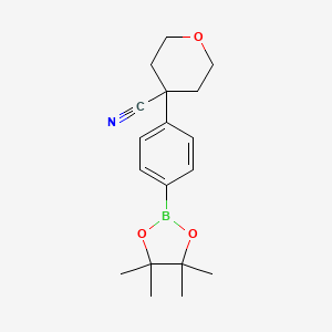 4-(4-(4,4,5,5-tetramethyl-1,3,2-dioxaborolan-2-yl)phenyl)tetrahydro-2H-pyran-4-carbonitrile