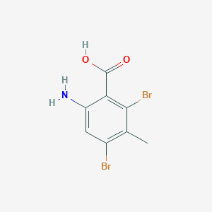 molecular formula C8H7Br2NO2 B8119561 6-Amino-2,4-dibromo-3-methylbenzoic acid 