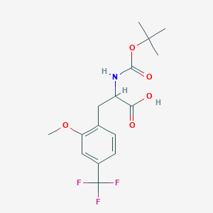 molecular formula C16H20F3NO5 B8119571 2-tert-Butoxycarbonylamino-3-(2-methoxy-4-trifluoromethylphenyl)-propionic acid 