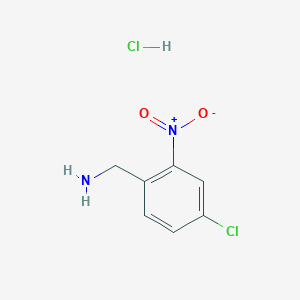 molecular formula C7H8Cl2N2O2 B8119599 (4-Chloro-2-nitrophenyl)methanamine hydrochloride 