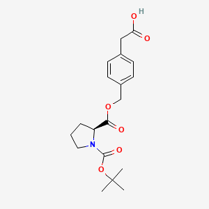 (S)-2-(4-(((1-(tert-Butoxycarbonyl)pyrrolidine-2-carbonyl)oxy)methyl)phenyl)acetic acid