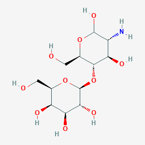 molecular formula C12H23NO10 B8119664 (2R,3R,4S,5R)-2-amino-3,5,6-trihydroxy-4-{[(2S,3R,4S,5R,6R)-3,4,5-trihydroxy-6-(hydroxymethyl)oxan-2-yl]oxy}hexanal CAS No. 577-77-5