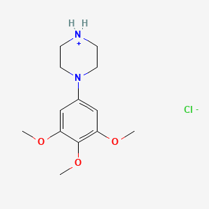 molecular formula C13H21ClN2O3 B8119690 1-(3,4,5-Trimethoxyphenyl)piperazin-4-ium;chloride 