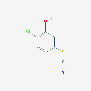 molecular formula C7H4ClNOS B8119702 2-Chloro-5-thiocyanatophenol 