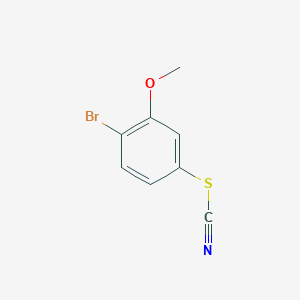 molecular formula C8H6BrNOS B8119740 1-Bromo-2-methoxy-4-thiocyanatobenzene 