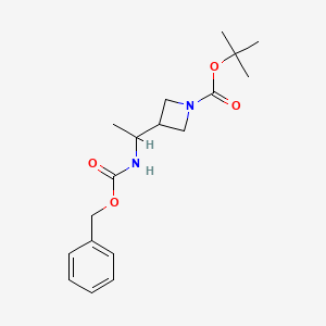 molecular formula C18H26N2O4 B8119779 tert-Butyl 3-(1-(((benzyloxy)carbonyl)amino)ethyl)azetidine-1-carboxylate 