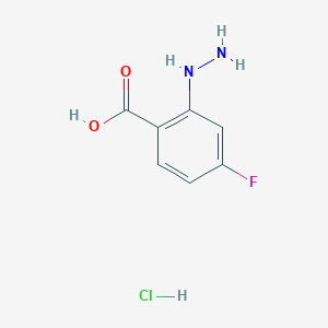 molecular formula C7H8ClFN2O2 B8119785 4-Fluoro-2-hydrazinylbenzoic acid hydrochloride 