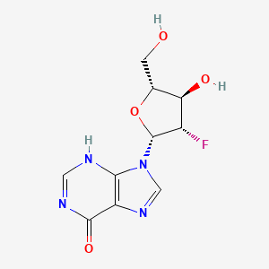 molecular formula C10H11FN4O4 B8119834 9-[(2R,3S,4R,5R)-3-fluoro-4-hydroxy-5-(hydroxymethyl)oxolan-2-yl]-3H-purin-6-one 