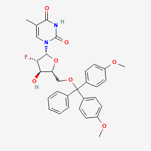 molecular formula C31H31FN2O7 B8119857 1-[2-deoxy-5-O-(4,4'-dimethoxytrityl)-2-fluoro-beta-D-arabinofuranosyl]-thymine 