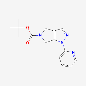 molecular formula C15H18N4O2 B8119886 1-Pyridin-2-YL-4,6-dihydro-1H-pyrrolo[3,4-C]pyrazole-5-carboxylic acid tert-butyl ester 
