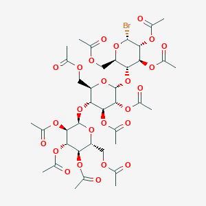 molecular formula C38H51BrO25 B8119905 2,3,4,6-tetra-O-acetyl-alpha-D-glucopyranosyl-(1->4)-2,3,6-tri-O-acetyl-alpha-D-glucopyranosyl-(1->4)-2,3,6-tri-O-acetyl-alpha-D-glucopyranosyl bromide 