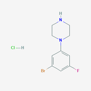 molecular formula C10H13BrClFN2 B8119936 1-(3-Bromo-5-fluorophenyl)piperazine HCl 