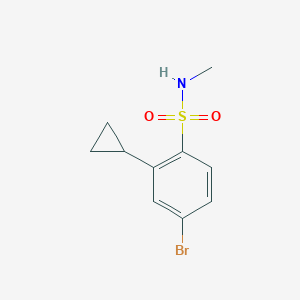 molecular formula C10H12BrNO2S B8119947 4-Bromo-2-cyclopropyl-N-methylbenzenesulfonamide 