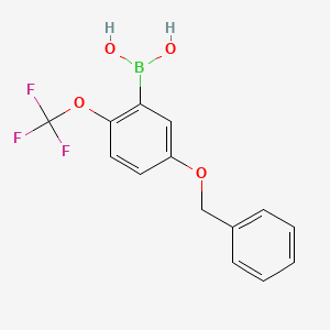 molecular formula C14H12BF3O4 B8119965 [5-Phenylmethoxy-2-(trifluoromethoxy)phenyl]boronic acid 