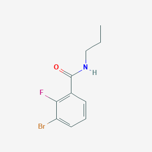 molecular formula C10H11BrFNO B8119981 3-bromo-2-fluoro-N-propylbenzamide 