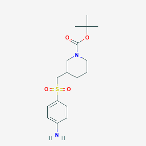 molecular formula C17H26N2O4S B8120017 tert-Butyl 3-(((4-aminophenyl)sulfonyl)methyl)piperidine-1-carboxylate 