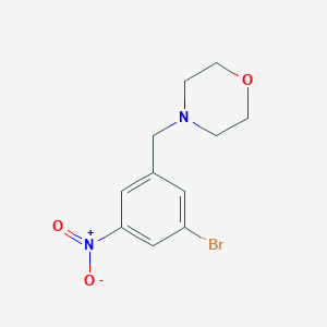 molecular formula C11H13BrN2O3 B8120019 4-[(3-Bromo-5-nitrophenyl)methyl]morpholine 