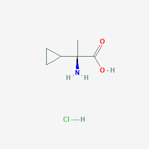 molecular formula C6H12ClNO2 B8120046 (R)-2-Amino-2-cyclopropylpropanoic acid hydrochloride 